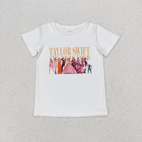 Singer Eras Tour White Girls Short Sleeve Top