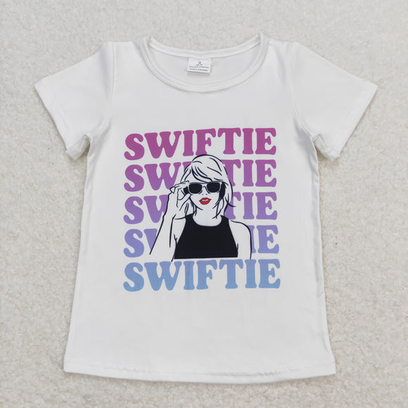 Swiftie Singer White Girls Short Sleeve Top