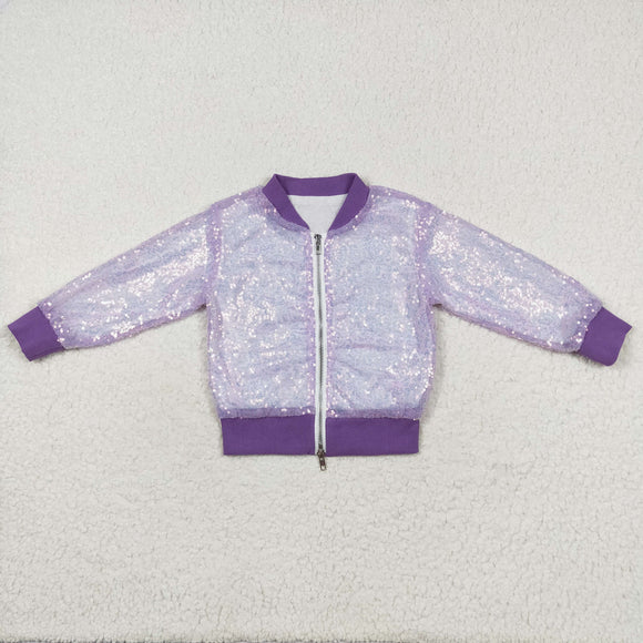 Purple Sparkle Sequin Girls Jacket