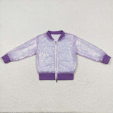 Purple Sparkle Sequin Girls Jacket