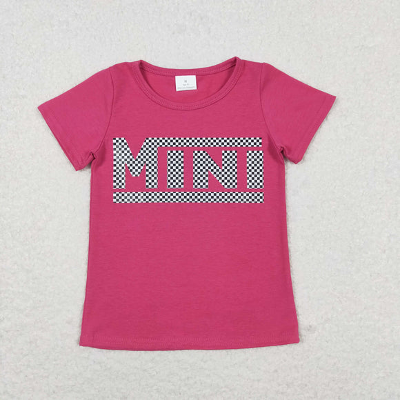 Mini Plaid Hot Pink Mommy & Me Girls Short Sleeve Top