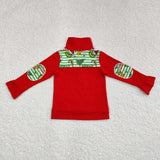 Cartoon Green Guy Red Polo Girls Christmas Top