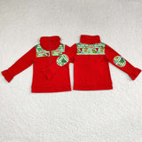 Cartoon Green Guy Red Polo Girls Christmas Top