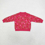 Candy Cane Pink Sweaters Girls Christmas Top