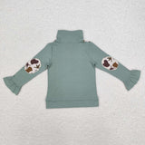 Duck Dog Camo Bluish Polo Girls Long Sleeve Top