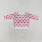 Bow Pattern Cotton Girls Sweaters