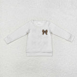 Duck Camo Bow Pattern Girls Long Sleeve Top