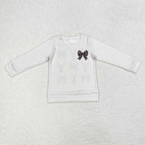 Duck Deer Bow Pattern Girls Long Sleeve Top