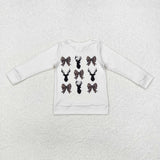 Duck Deer Bow Pattern Girls Long Sleeve Top