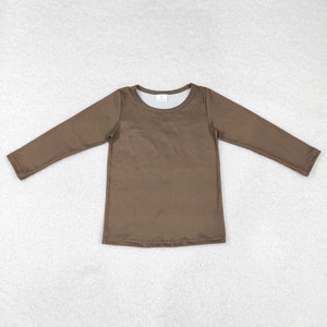 Solid Army Green Boys Long Sleeve Top