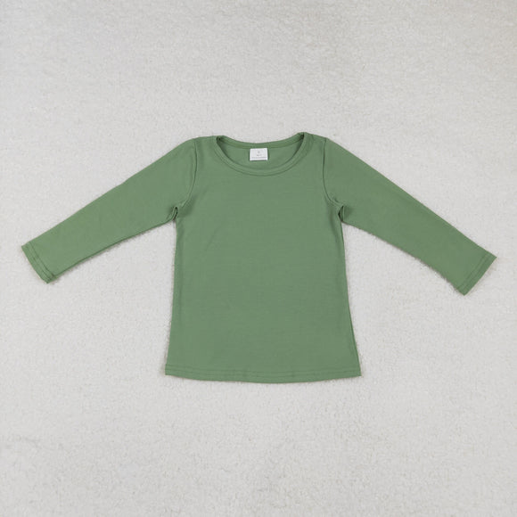 Solid Green Boys Long Sleeve Top