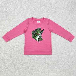 Fish Hot Pink Girls Long Sleeve Top