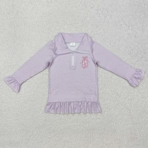 Ballet Purple Stripe Girls Long Sleeve Top