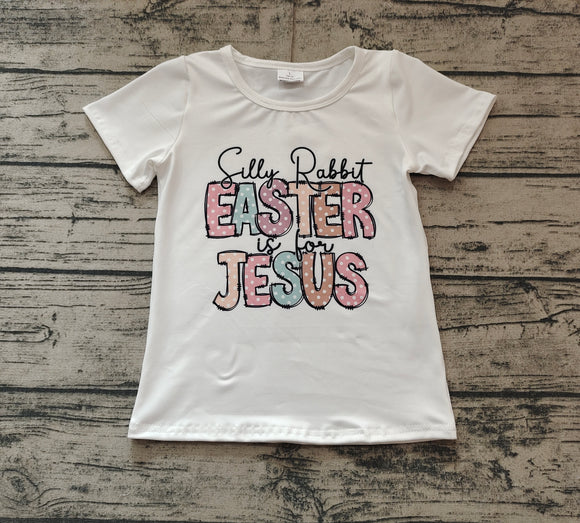 Pre-sale Easter Jesus White Girls Easter Top