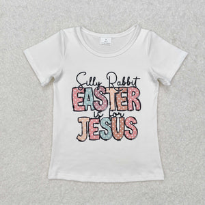 Easter Jesus White Girls Easter Top