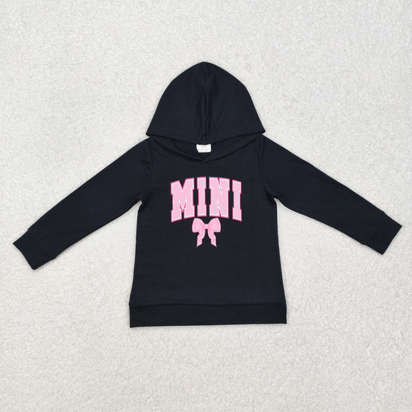 Mini Bow Black Girls Hoodie Top