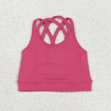 Solid Hot Pink Athletic Vest Girls Sleeveless Top