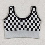 Plaid Black White Adult Top