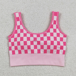 Plaid Hot Pink Adult Top
