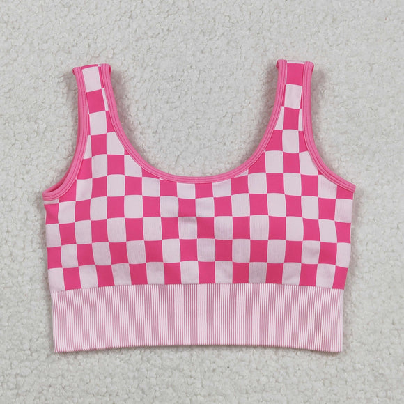 Plaid Hot Pink Adult Top
