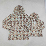 Adult Brown Bluish Camo Zipper Women Hoodie Top