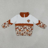 Turkey Bow Pattern Plaid Polo Girls Thanksgiving Top
