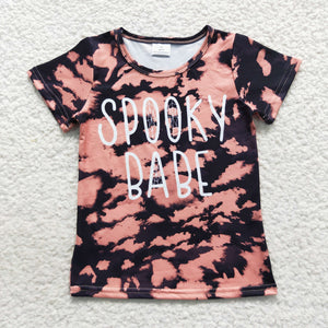 Spooky Babe Tie Dyed Boys Halloween Top