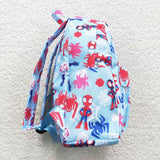 Cartoon Heroes Sky Blue Backpack