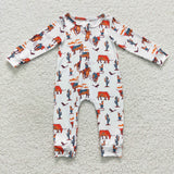 Rodeo Cow White Boys Fall Romper