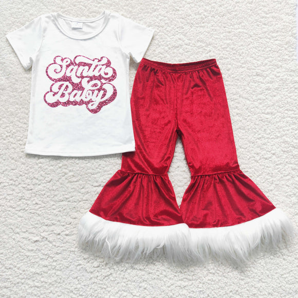 Santa Baby Red Velvet Girls Christmas Outfits