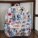 Cartoon Dogs White Backpack