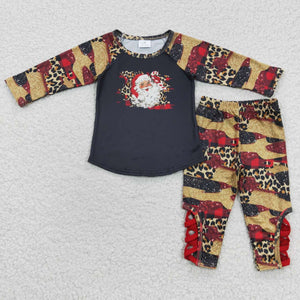 Promotional Santa Camo Black Boys Christmas Outfits