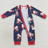 Cow Navy Red Boys Christmas Romper