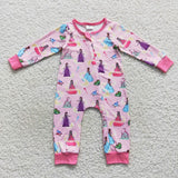 Cartoon Princess Pink Girls Fall Romper