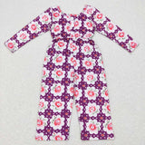 Floral Purple Girls Jumpsuit