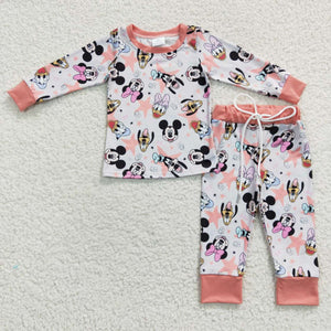 Cartoon Stars Girls Long Sleeve Pajamas