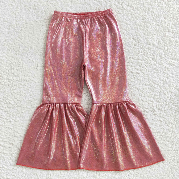 Brick Red Satin Bell Bottoms Pants