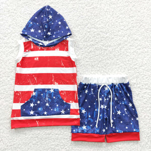 Stars Stripe Hoodie Boys 4th of July Outfits