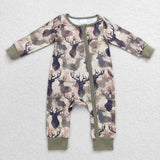 Camo Elk Deer Green Jungle Hunting Boys Fall Romper