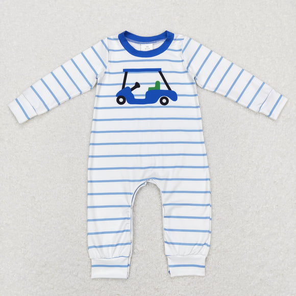 Sightseeing Bus Stripe Boys Fall Romper