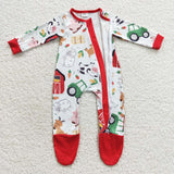 Farm Animals Red Boys Fall Romper