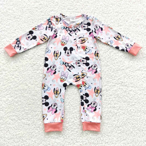 Cartoon Stars Zipper Girls Fall Romper