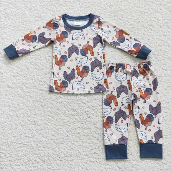 Promotional Chicken Eggs Boys Long Sleeve Pajamas