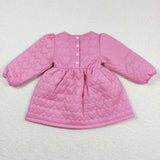 Love Lightweight Cotton Coat Pink Girls Long Sleeve Dress