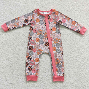 HOHO Smile Pink Zipper Christmas Romper