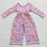 Pumpkin Pink Purple Girls Jumpsuit