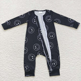 Smile Black Boys Fall Romper