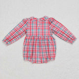 Gift Tree Santa Smocked Plaid Girls Christmas Romper