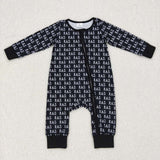 Rad Letters Black Boys Fall Romper