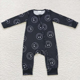 Smile Black Boys Fall Romper